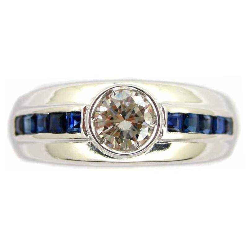 Kabella Luxe 18k White Gold 1/2ct TDW Diamond Sapphire Ring