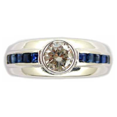 Kabella Luxe 18k White Gold 1/2ct TDW Diamond Sapphire Ring