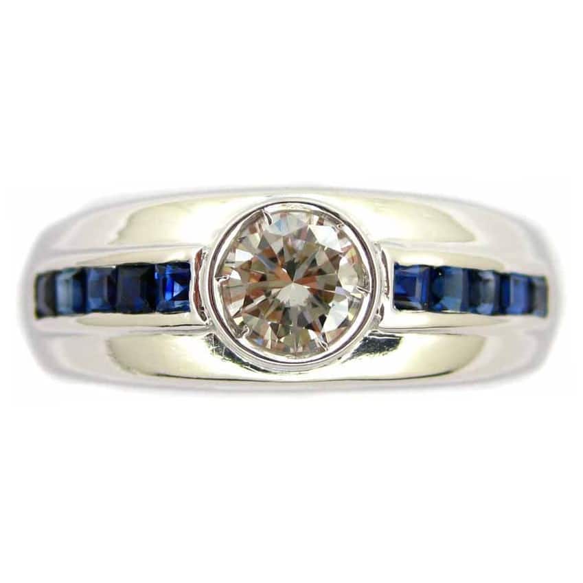 Kabella Luxe 18k White Gold 1/2ct TDW Diamond Sapphire Ring