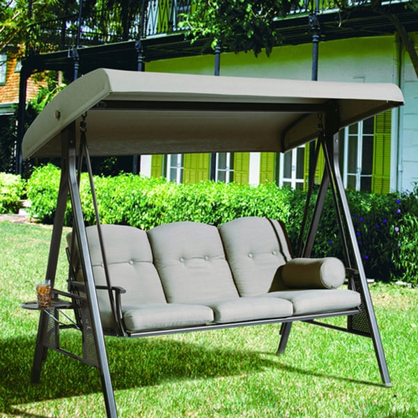 Shop Abba Patio 3 Seat Outdoor Polyester Canopy Porch ...