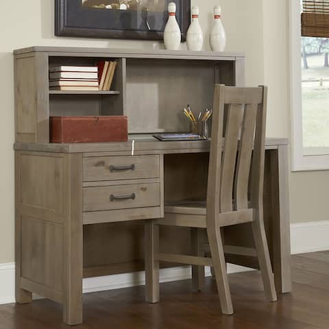 Highlands Collection Driftwood Desk and Hutch