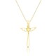 preview thumbnail 5 of 14, Dolce Giavonna Goldtone Sterling Silver Gemstone Birthstone Cross Necklace