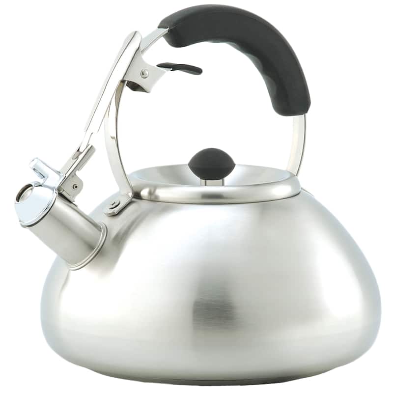 Creative Home Savanah 3 Quart Stainless Steel Whistling Tea Kettle with Aluminum Capsulated Bottom