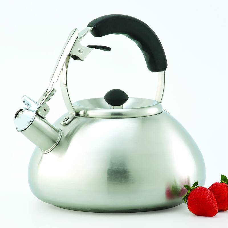 Creative Home Savanah 3 Quart Stainless Steel Whistling Tea Kettle with Aluminum Capsulated Bottom