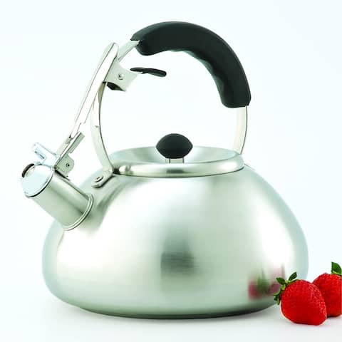 Creative Home Savanah 3 Qt Whistling Brushed Stainless Steel Tea Kettle