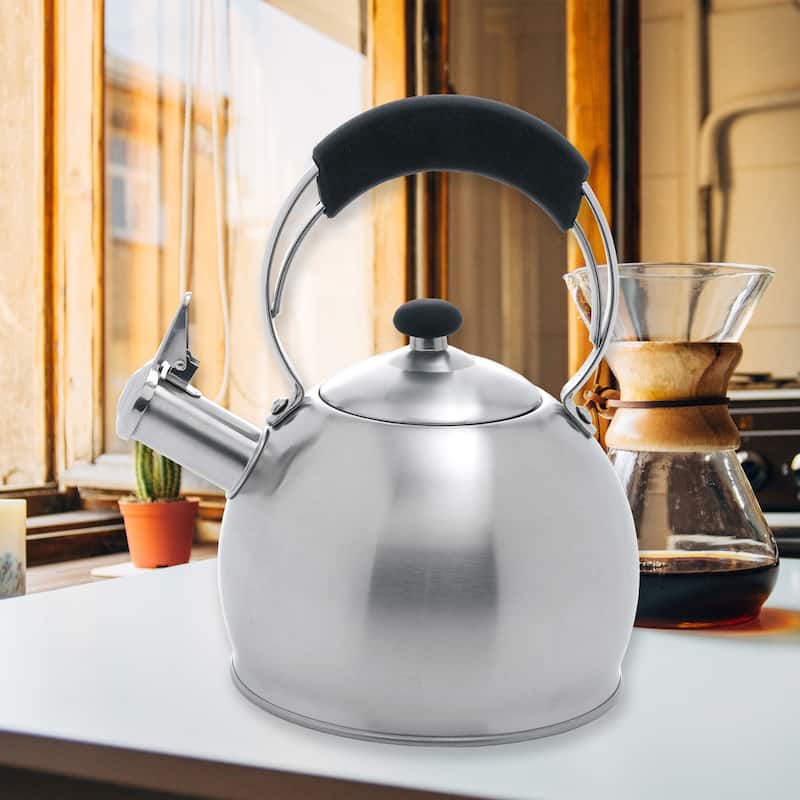 Creative Home Galaxy 2.6 Qt Stainless Steel Whistling Tea Kettle with Aluminum Capsulated Bottom