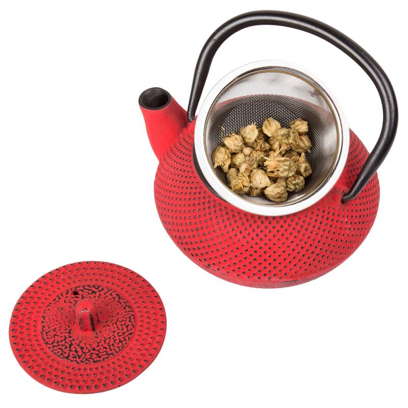 Creative Home Kyusu Red Cast Iron 10 oz. Tea Pot