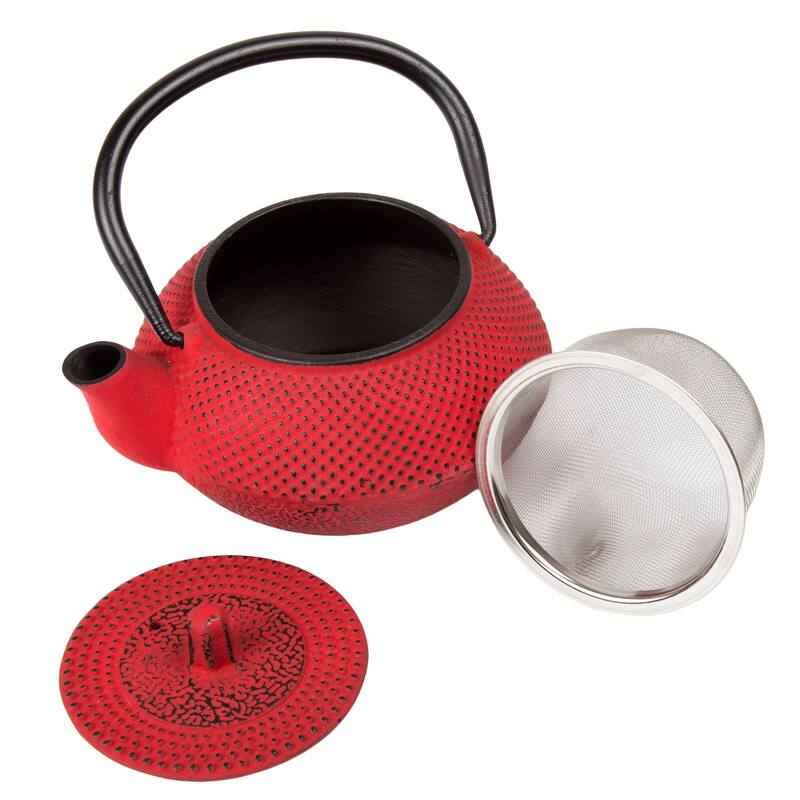 Creative Home Kyusu Red Cast Iron 10 oz. Tea Pot