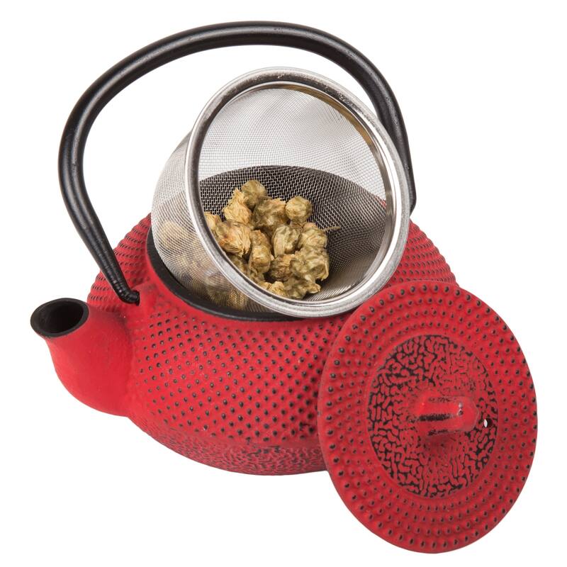 Creative Home Kyusu Red Cast Iron 10 oz. Tea Pot