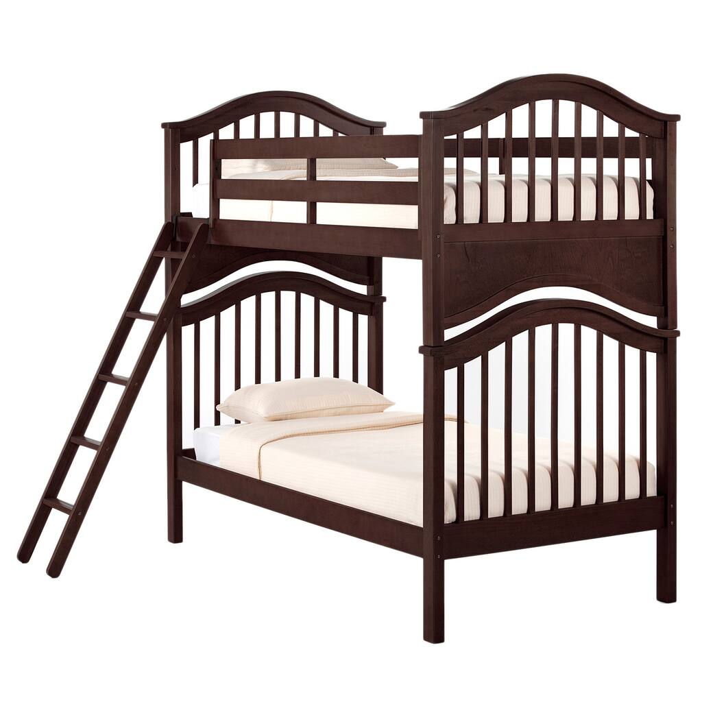 School House Jordan Twin-over-Twin Chocolate Brown Bunk Bed