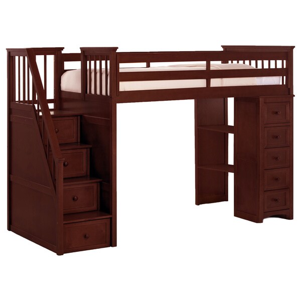School House Cherry Stair Loft with Chest End