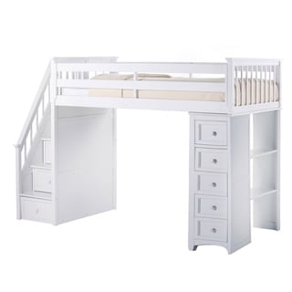 School House Stair Loft w/Chest End White
