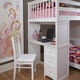 preview thumbnail 2 of 1, NE Kids School House Stair Loft with Desk End and Full Lower Bed White