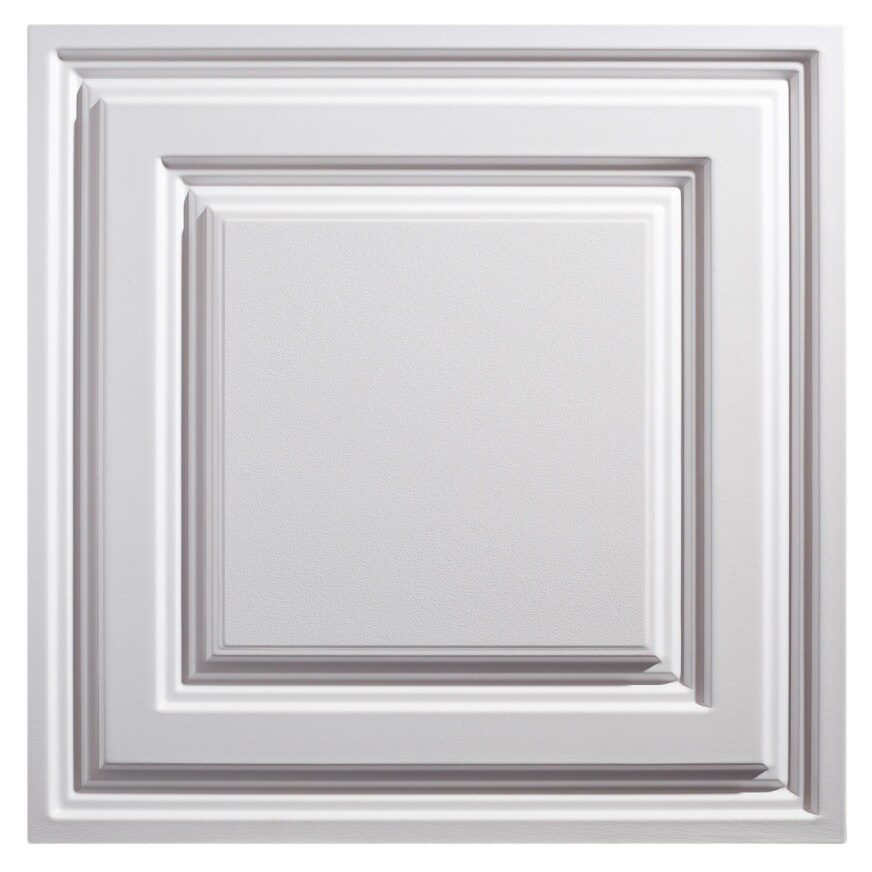 Shop Icon Relief White 2 X 2 Ft Lay In Ceiling Tile Pack Of 12