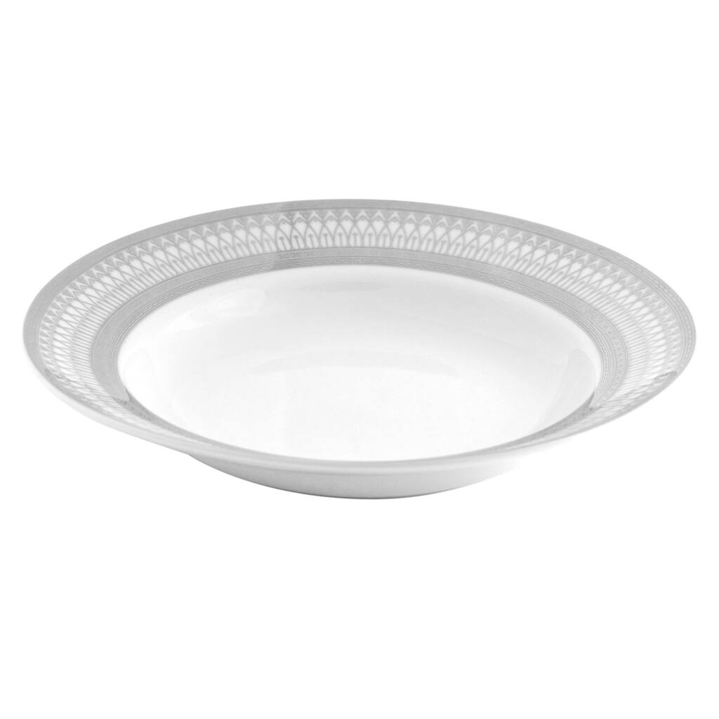 10 Strawberry Street Iriana Silver Rim Soup Set of 6