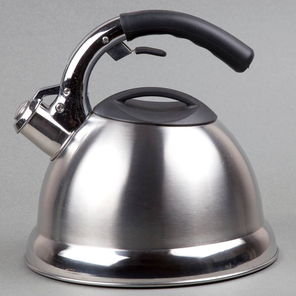 Creative Home Avalon 3.0 Quart Stainless Steel Whistling Tea Kettle with Aluminum Capsulated Bottom