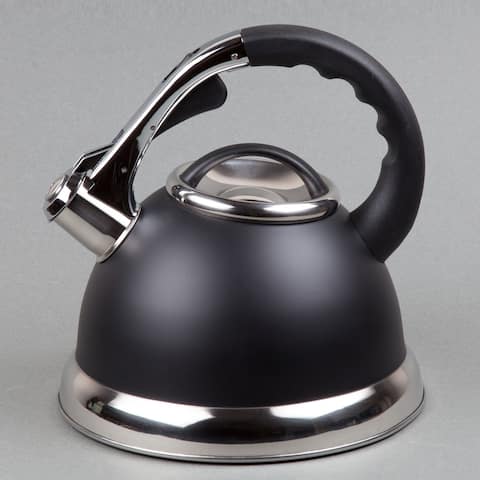 Creative Home Camille 3.0-quart Whistling Stainless Steel Opaque Black Tea Kettle