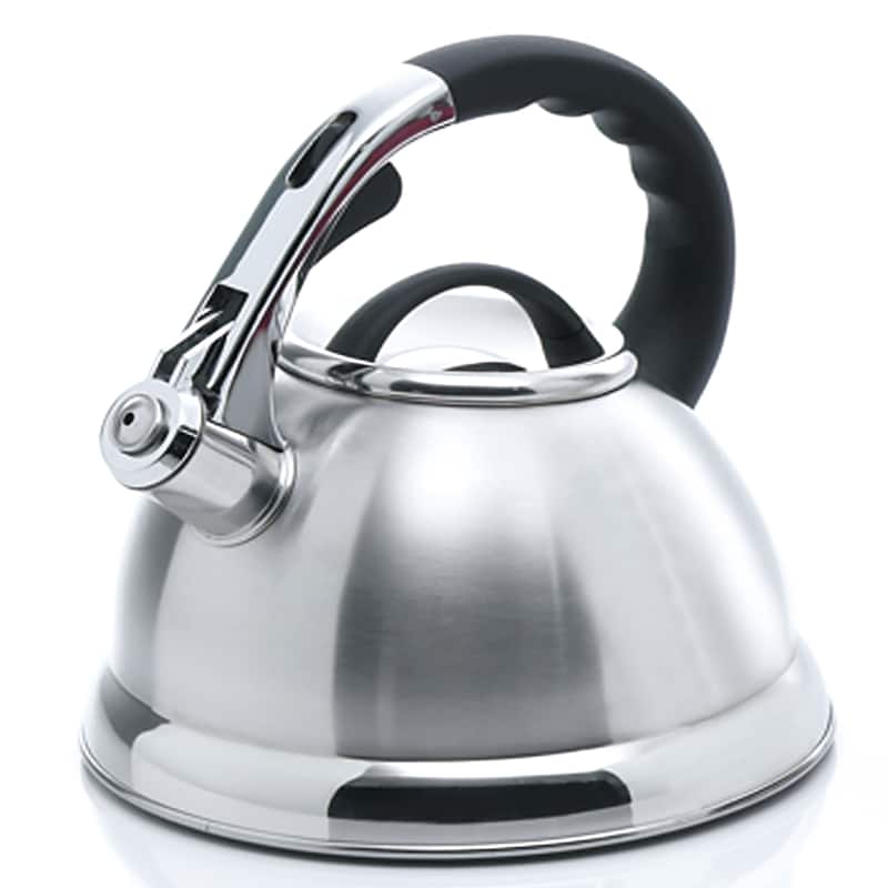 Creative Home Camille 3.0 Quart Stainless Steel Whistling Tea Kettle with Aluminum Capsulated Bottom