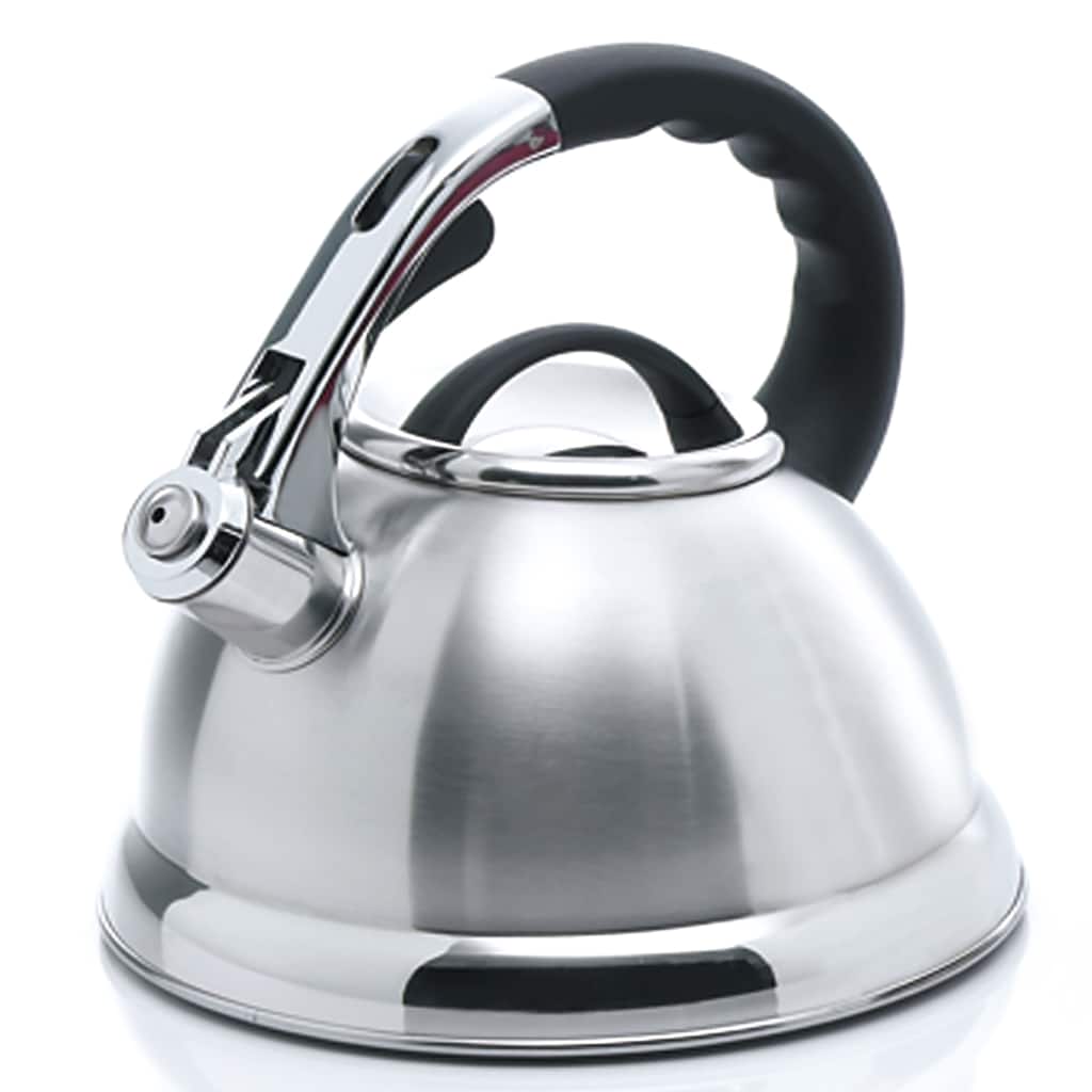 Creative Home Camille 3.0 Quart Stainless Steel Whistling Tea Kettle with Aluminum Capsulated Bottom