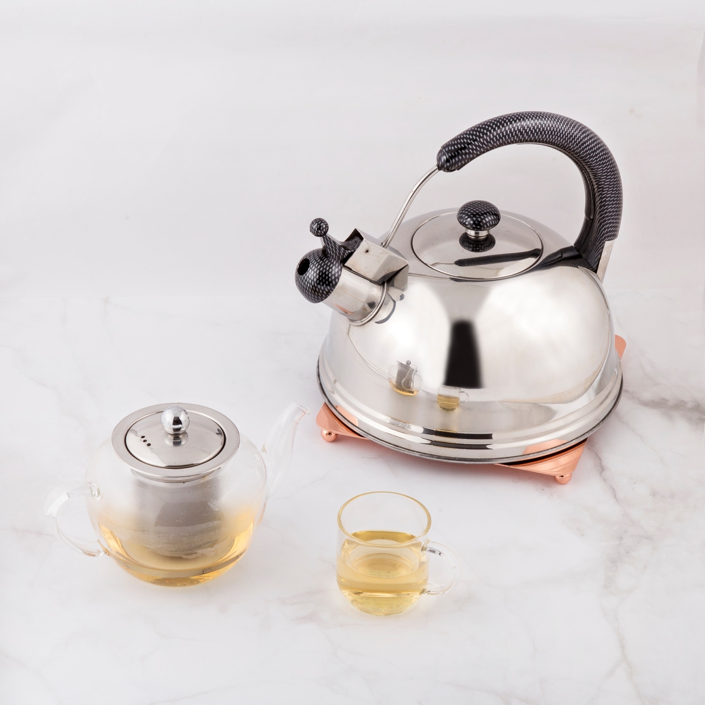  Tea kettle, Orange Whistling Tea Kettle for Stovetop 2.3 Quart  Food Grade Stainless Steel Teapot with Cool Touch Ergonomic Handle: Home &  Kitchen