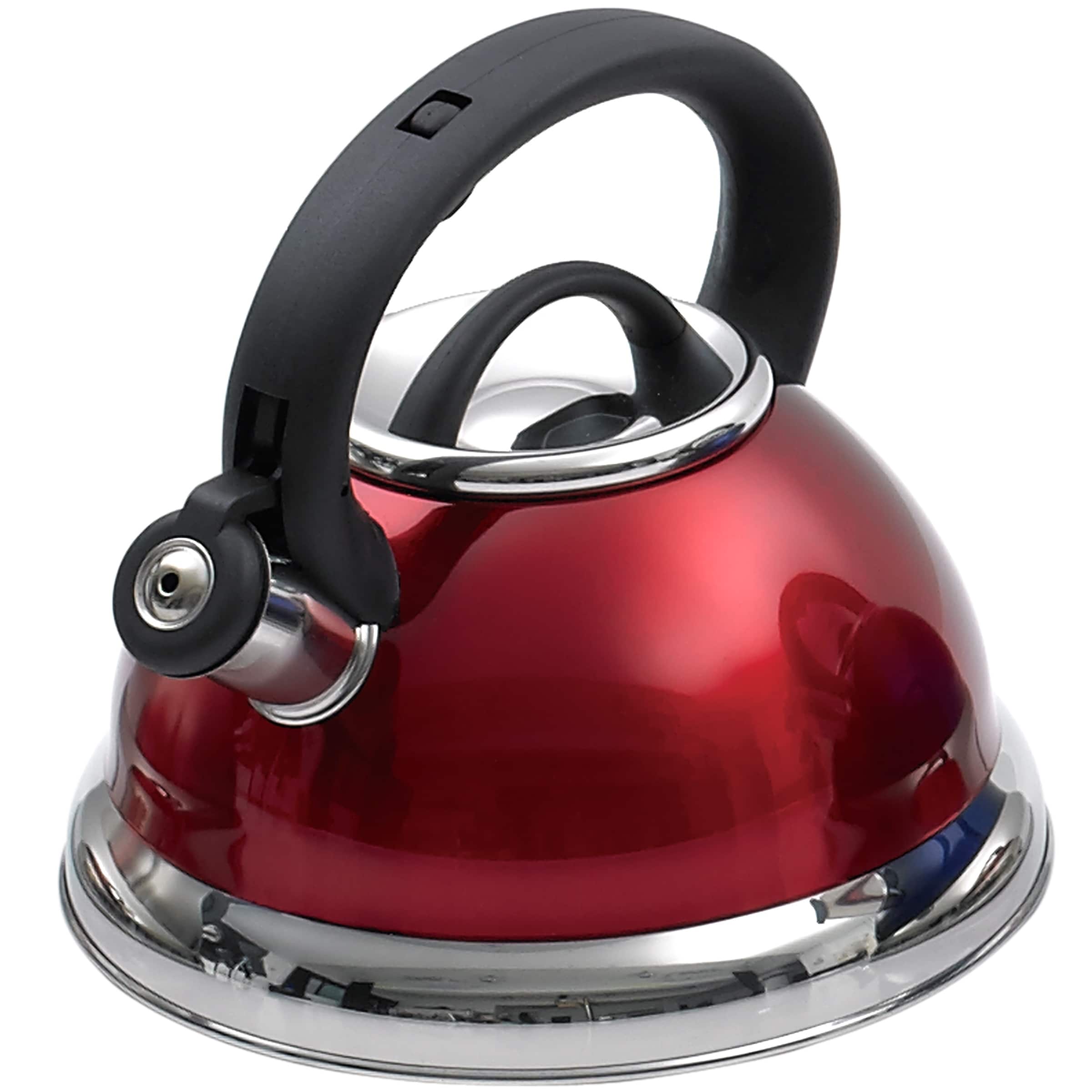 Creative Home Alexa 3.0 Quart Stainless Steel Whistling Tea Kettle with  Aluminum Capsulated Bottom, Metallic Cranberry Color - On Sale - Bed Bath &  Beyond - 10669180