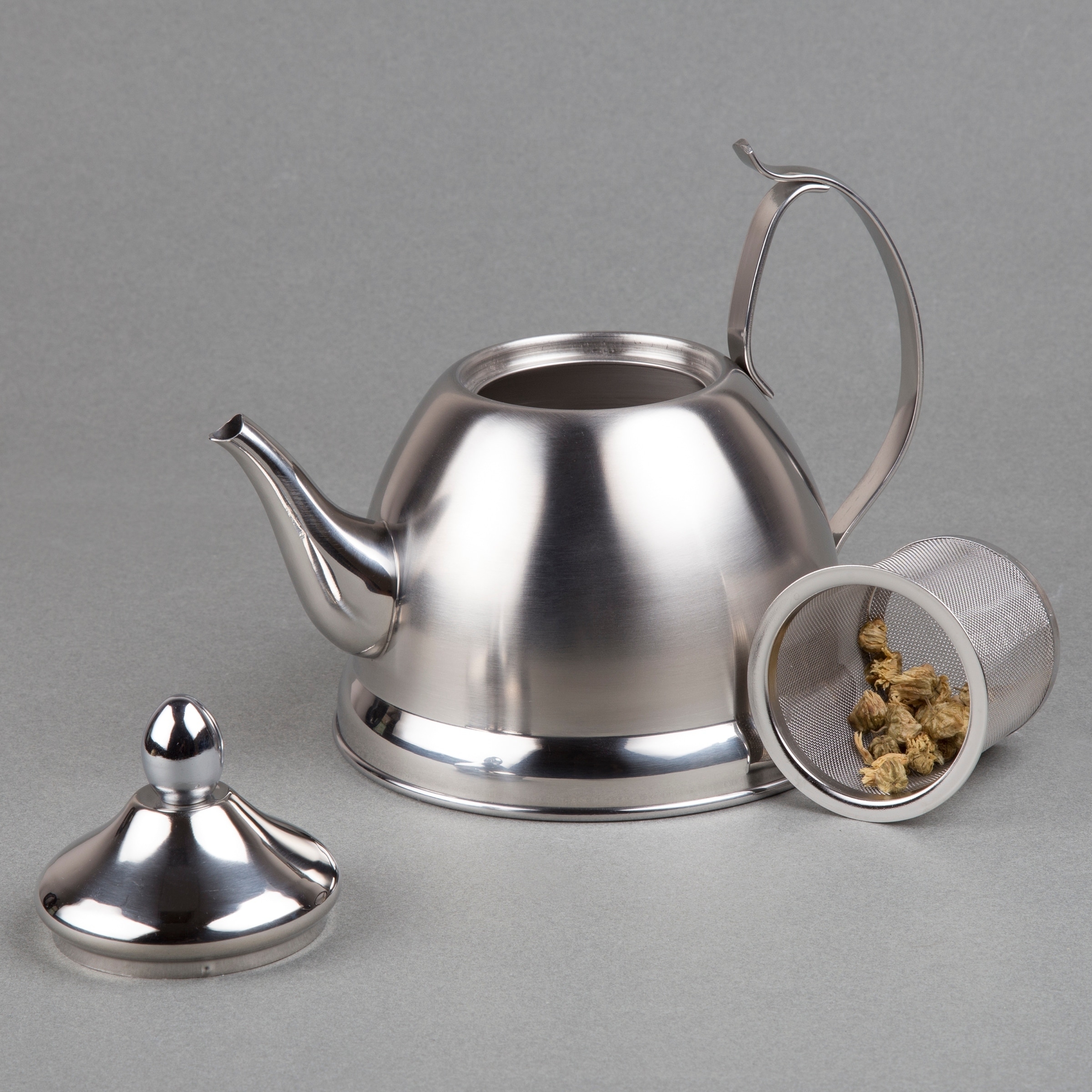 Creative Home Nobili-Tea 1.0 Quart Stainless Steel Tea Kettle Teapot with  Removable Infuser Basket - Bed Bath & Beyond - 10669201