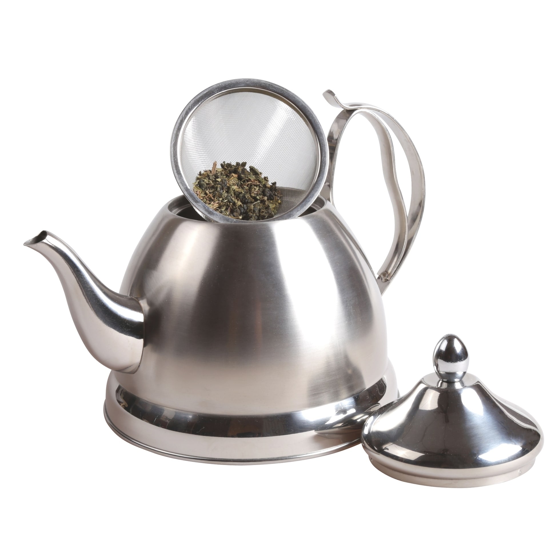 Creative Home Nobili-Tea 1.0 Quart Stainless Steel Tea Kettle Teapot with  Removable Infuser Basket - Bed Bath & Beyond - 10669201