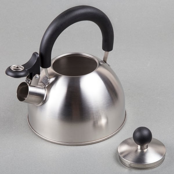 Tea Kettle-2.1 Quart Stove Top Whistling Teapot - Silver Stainless