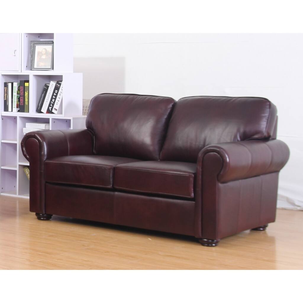 Abbyson Conway Leather Loveseat