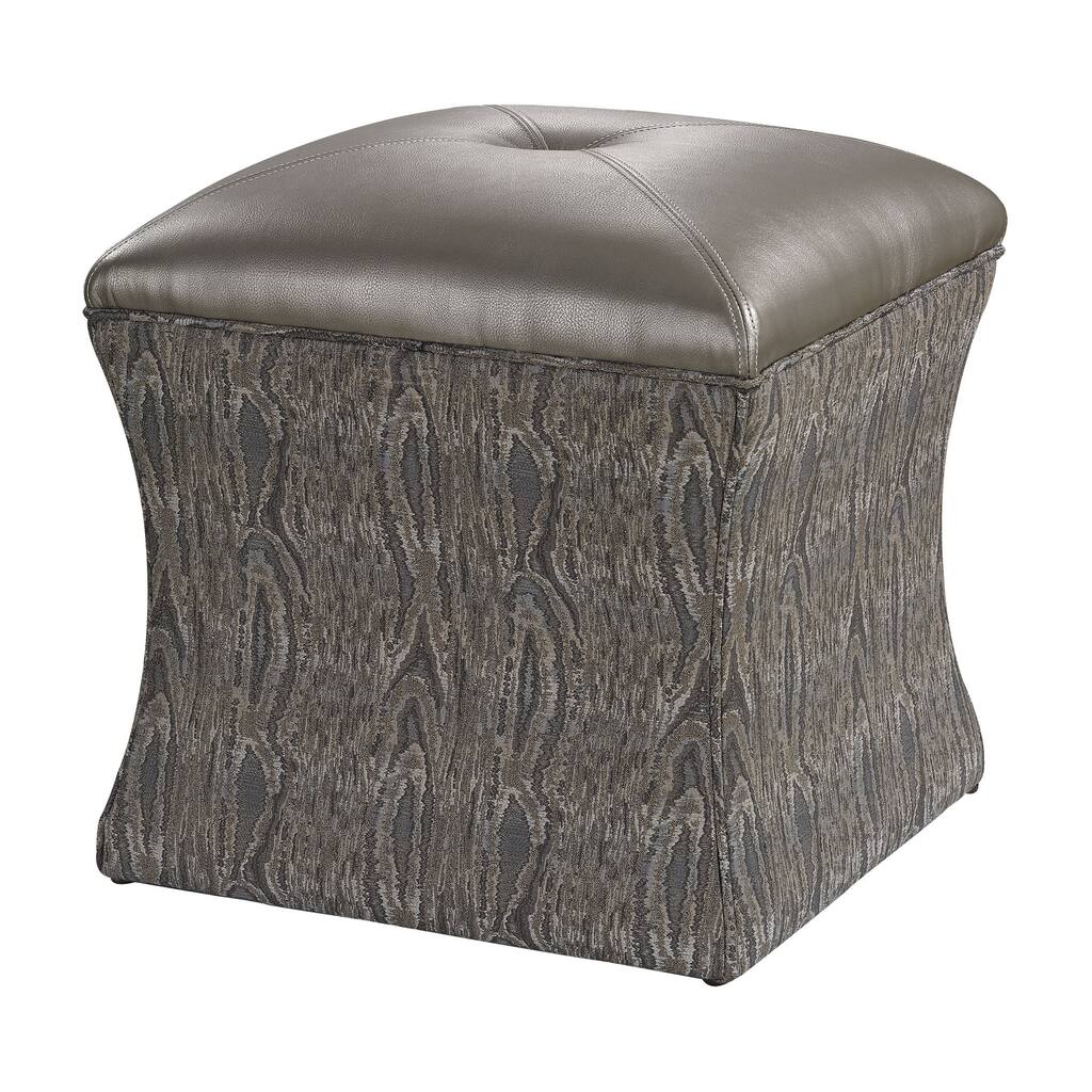 Luxe Grey Ottoman