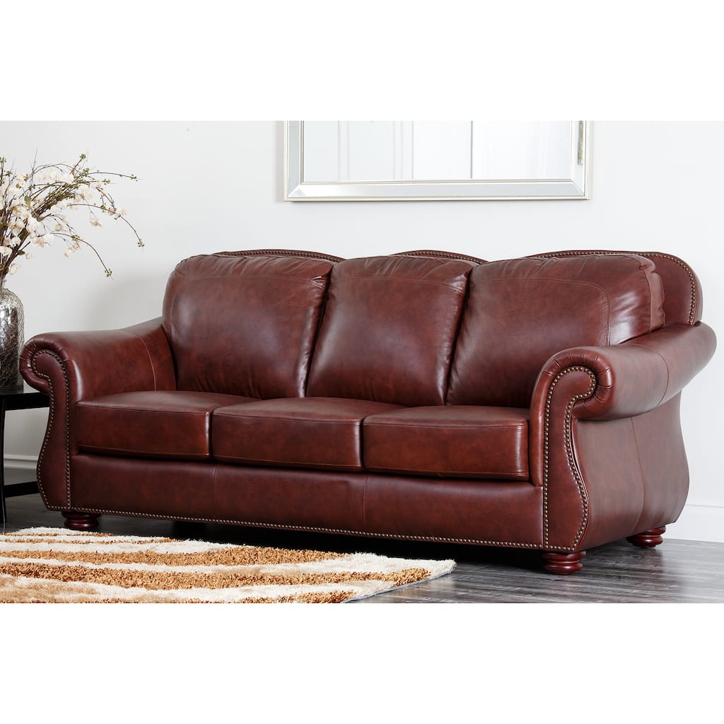 Abbyson Chandler Leather Sofa