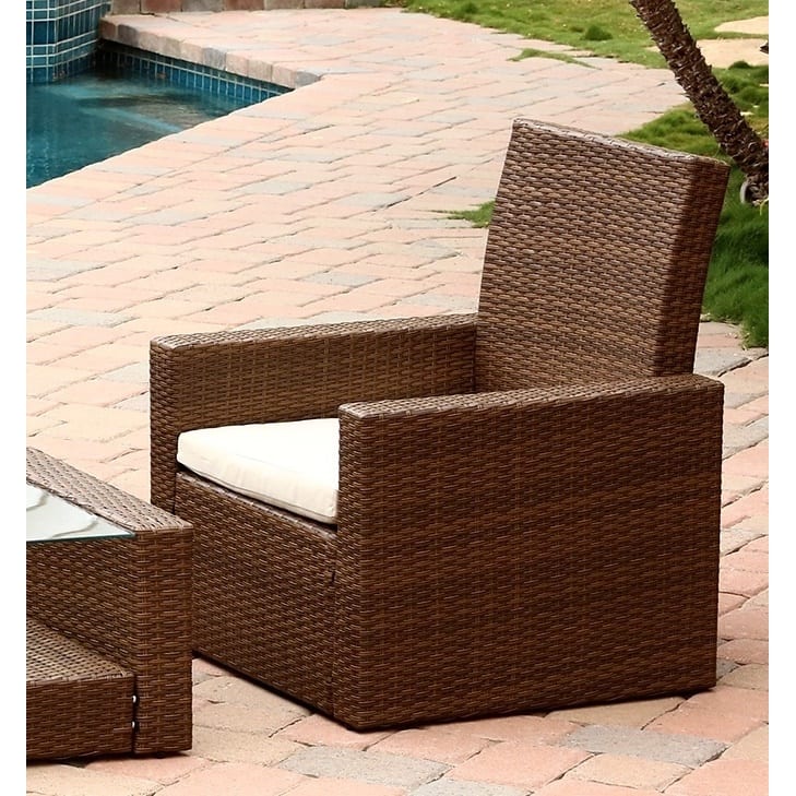Abbyson Palermo Outdoor Brown Wicker Chair