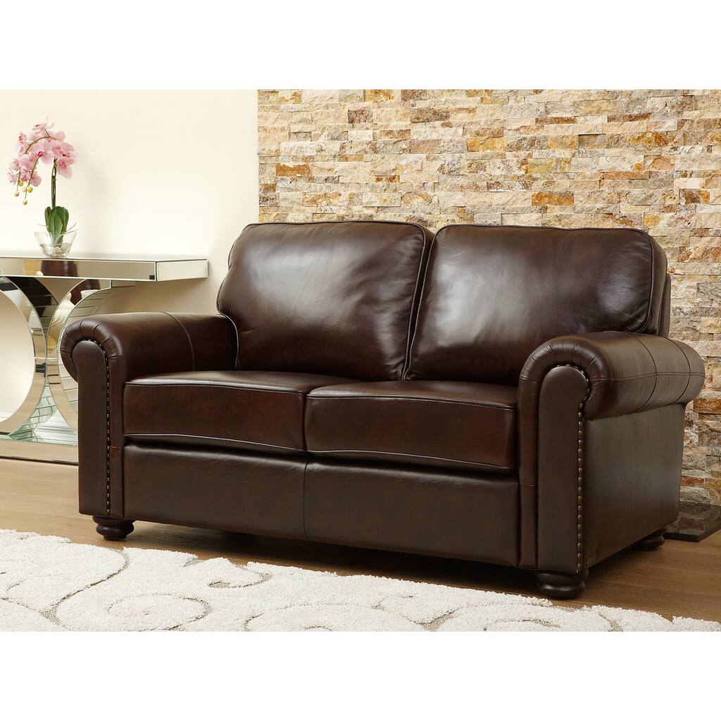 Abbyson Novara Leather Loveseat