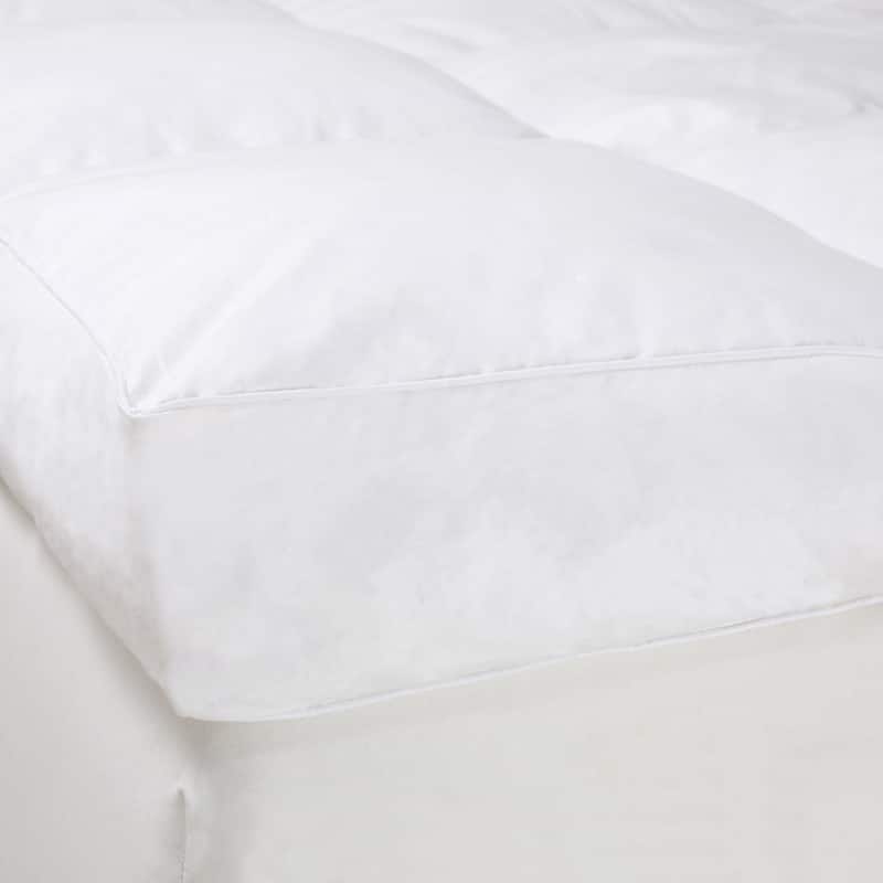 Down Mattress Topper - Duck and Goose Feather Bed with Cotton Cover by Windsor Home