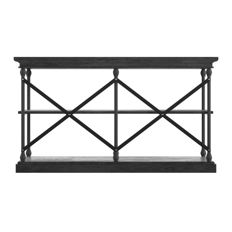 Barnstone Cornice Iron and Wood Entryway Console Table by iNSPIRE Q Artisan