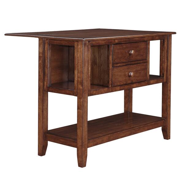 Shop Bartol Warm Brown Drop Leaf Counter Height Storage Kitchen