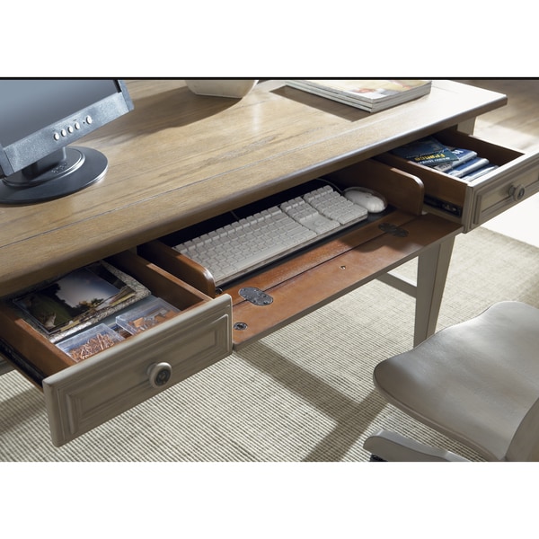 Bungalow Driftwood and Taupe Jr Executive Desk Free Shipping Today