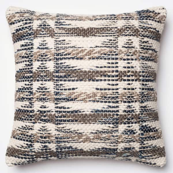 slide 1 of 1, Woven Grey/ Multi 22-inch Throw Pillow or Pillow Cover