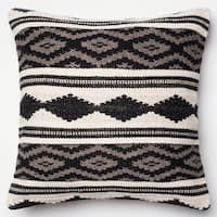 Woven Diamond Stripe Grey/ Multi 22-inch Throw Pillow or Pillow Cover