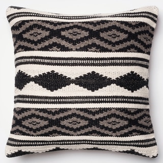 Woven Diamond Stripe Grey/ Multi 22-inch Throw Pillow or Pillow Cover