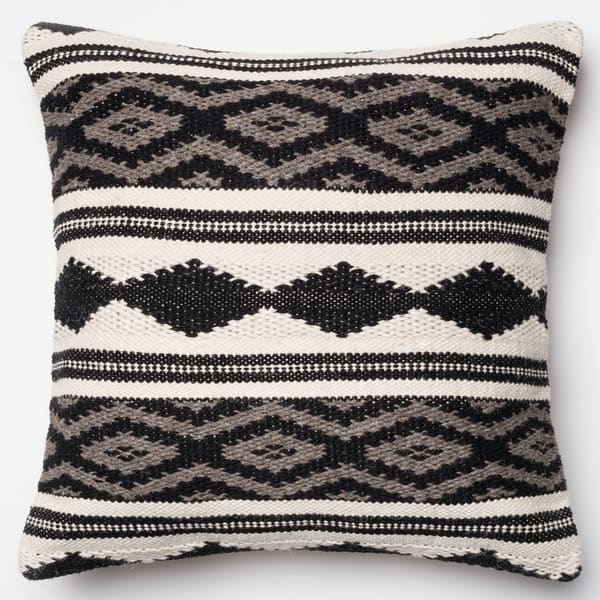 slide 1 of 1, Woven Diamond Stripe Grey/ Multi 22-inch Throw Pillow or Pillow Cover