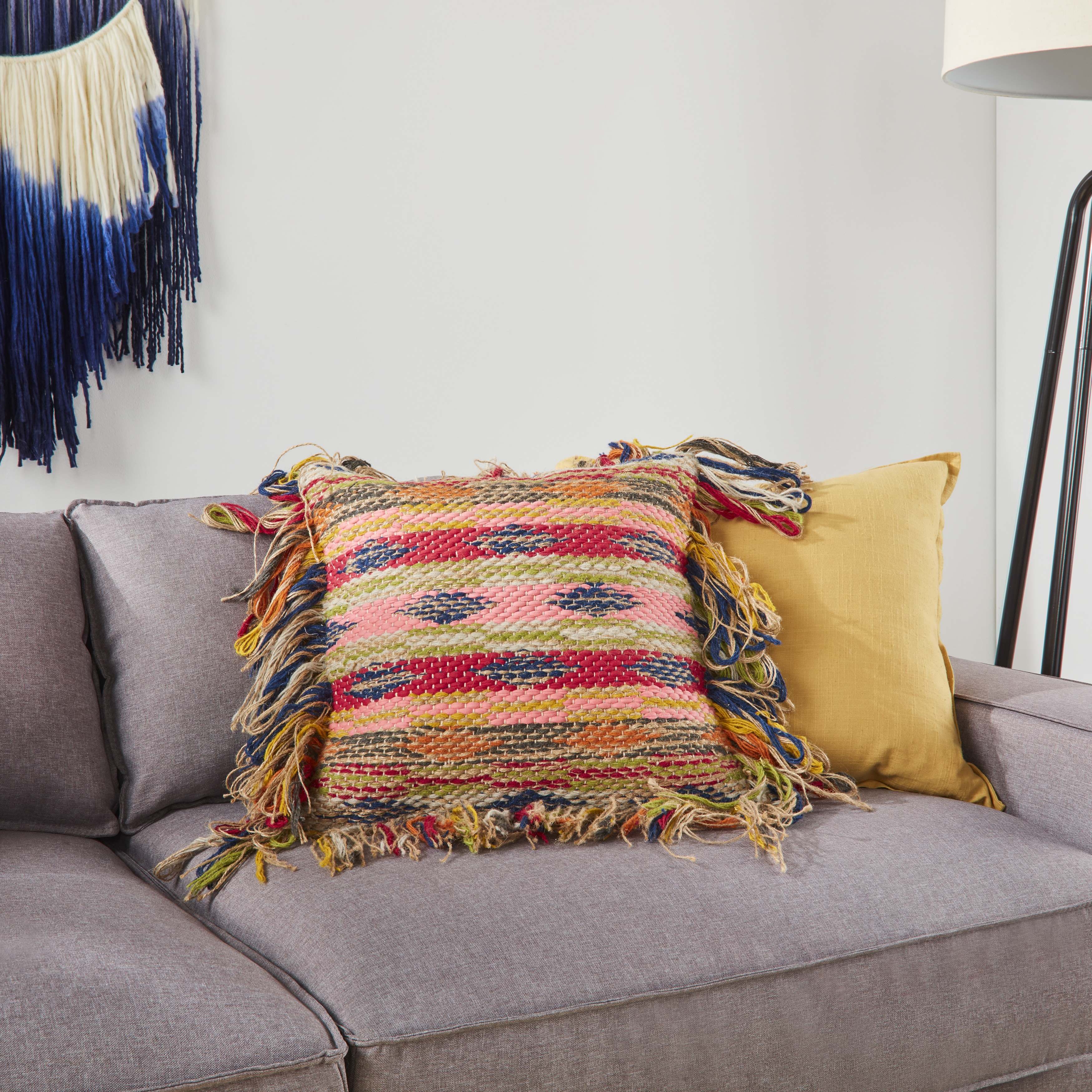 Bohemian fringe outlet pillow