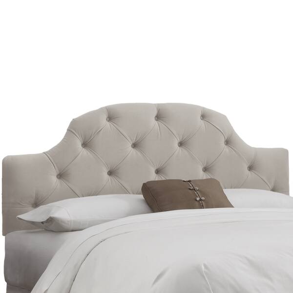 slide 2 of 7, Skyline Furniture Tufted Headboard in Velvet Light Grey