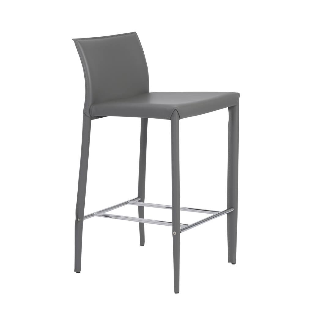 Shen 25.99-inch Grey/ Chrome Bar Stool (Set of 2)