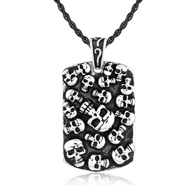 skull dog tag necklace