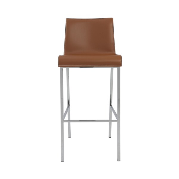 Cam 30.5-inch Cognac/ Chrome Bar Stool (Set of 2)