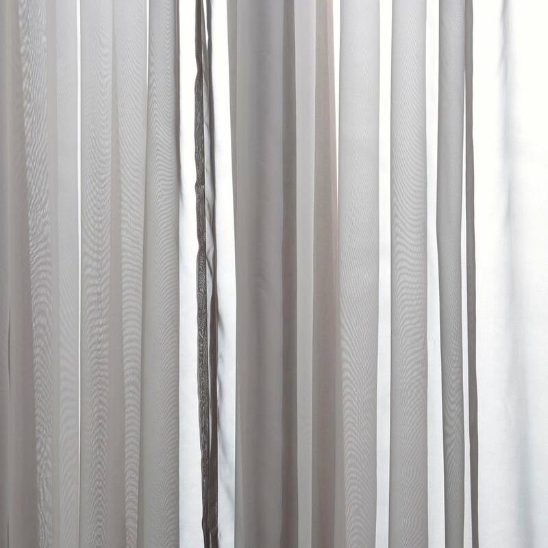 Exclusive Fabrics Doublewide Solid Grey Voile Poly Sheer Curtain Panel (1 Panel)
