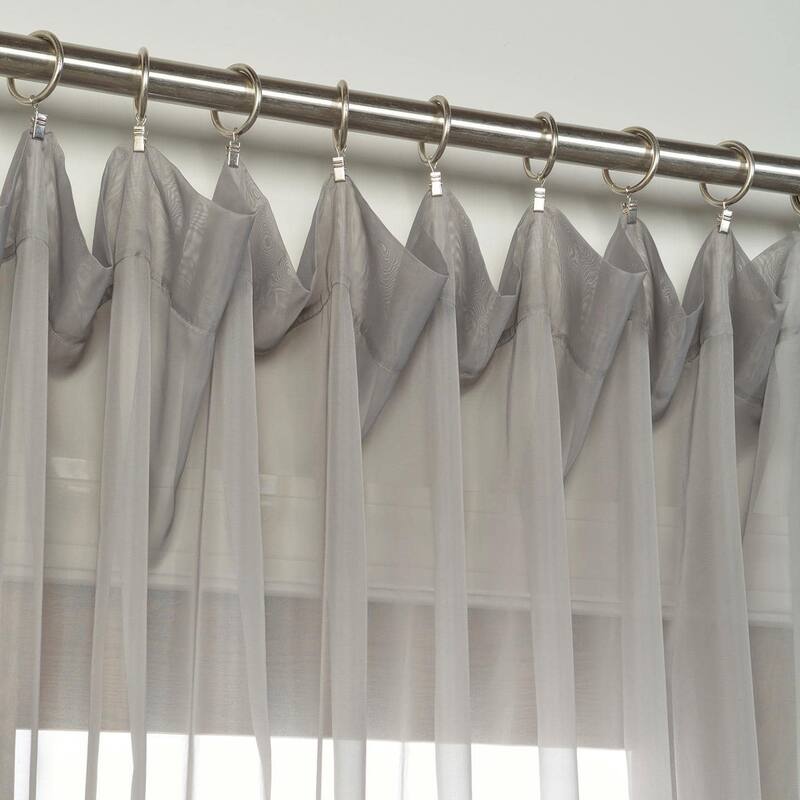 Exclusive Fabrics Doublewide Solid Grey Voile Poly Sheer Curtain Panel (1 Panel)