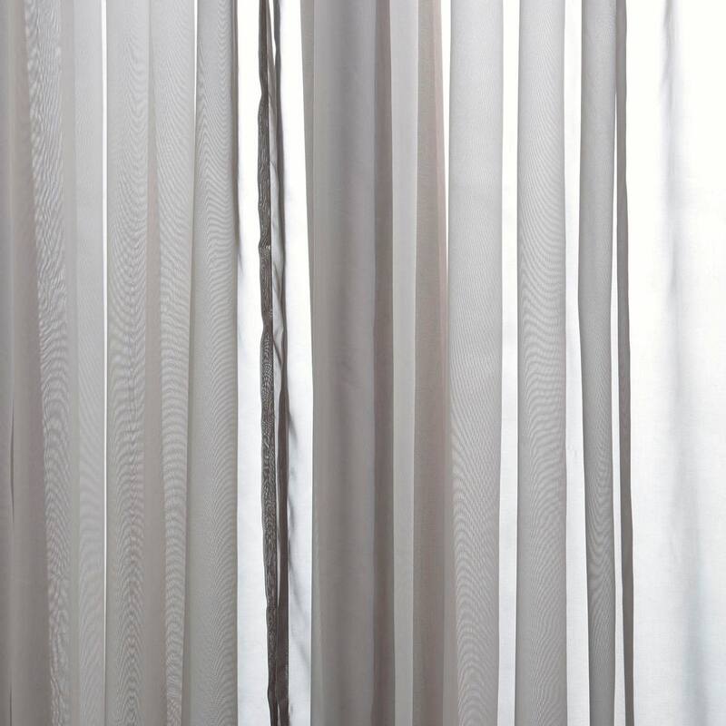 Exclusive Fabrics Doublewide Solid Grey Voile Poly Sheer Curtain Panel (1 Panel)