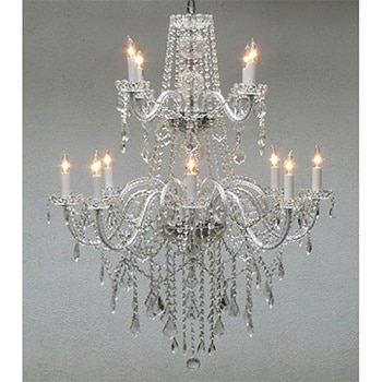 All Crystal 12 Light 2-tier Chandelier (T40-114) - Chandeliers For Bedrooms by Overstock.com